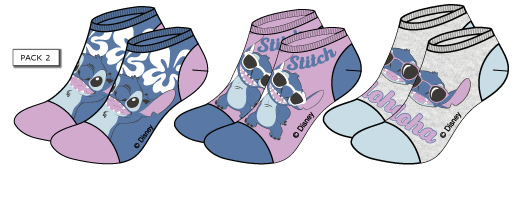 LILO &amp; STITCH - Stitch - Pack of 3 Socks Woman Pack 2 (T39/41)