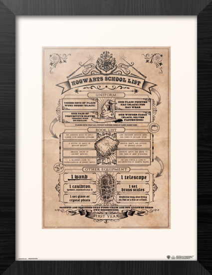 HARRY POTTER - Hogwarts School List - Collector Print &#039;30x40cm&#039;