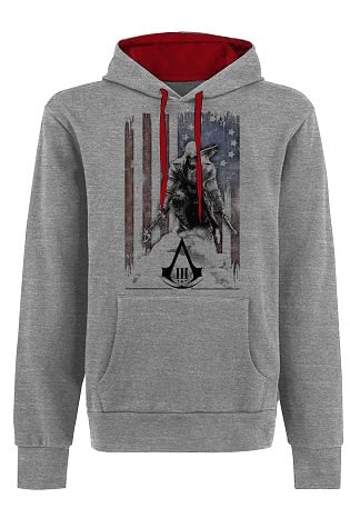 ASSASSIN&#039;S CREED 3 - Sweatshirt - Flag and Connor Grey (M)
