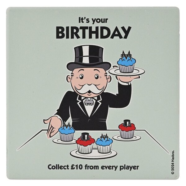 MONOPOLY - It&#039;s your Birthday - Ceramic Square Coaster