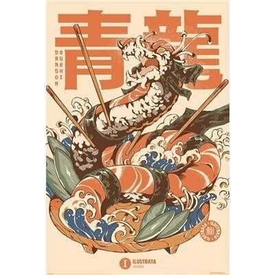 ILUSTRATA - Dragon Sushi - Poster 61 x 91cm