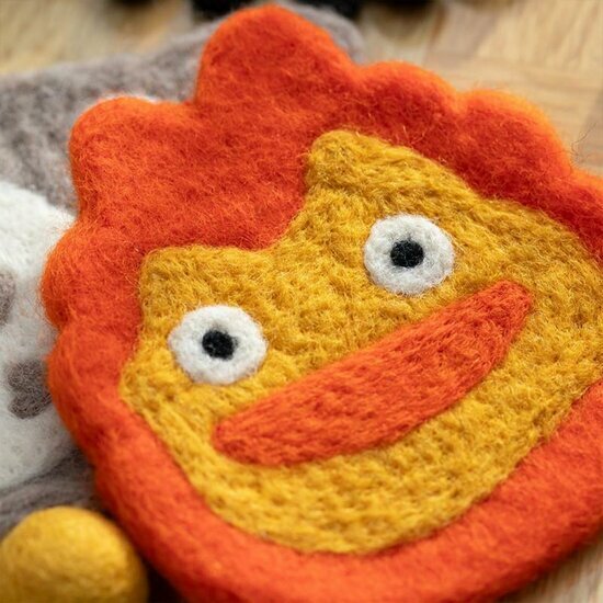 HOWL&#039;S MOVING CASTLE - Calcifer - Handmade Coasters 11x10x0.8cm
