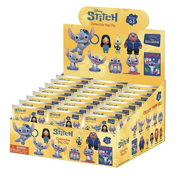 LILO &amp; STITCH MOVIE - Series 1 - 3D Foam Bag Clip (Display 24 Pcs)