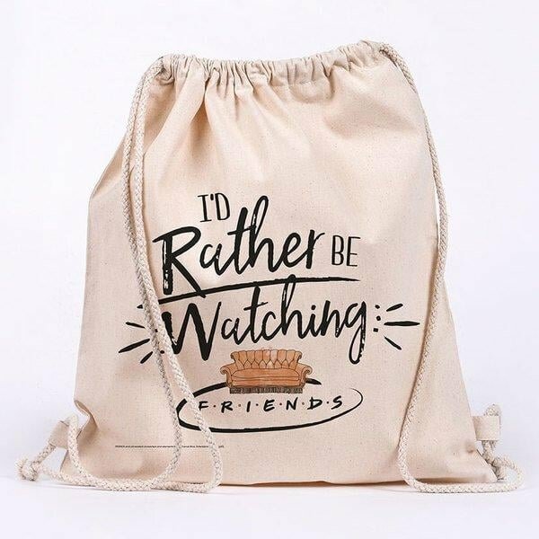 FRIENDS - Rather Be Watching - 100% cotton bag 42x37cm