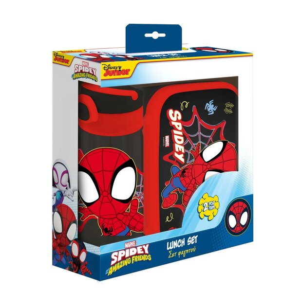 SPIDER-MAN - Set of Lunch Box &amp; Plastic Bottle 500ml