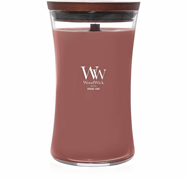 WoodWick Hourglass Large Geurkaars - Rouge Oud - 130 branduren