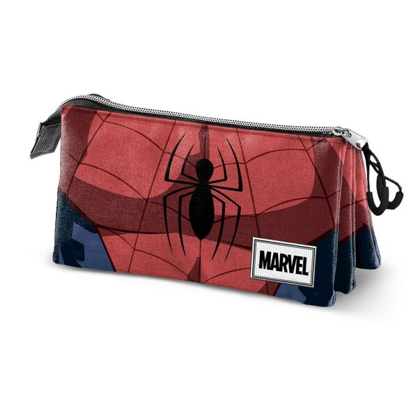 SPIDERMAN - Pencil Case 3 compartments &#039;23x11x10&#039; - Recycled Material