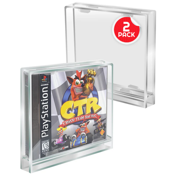 EVORETRO - PREMIUM Acrylic Case for PlayStation 1/Single CD pack of 2