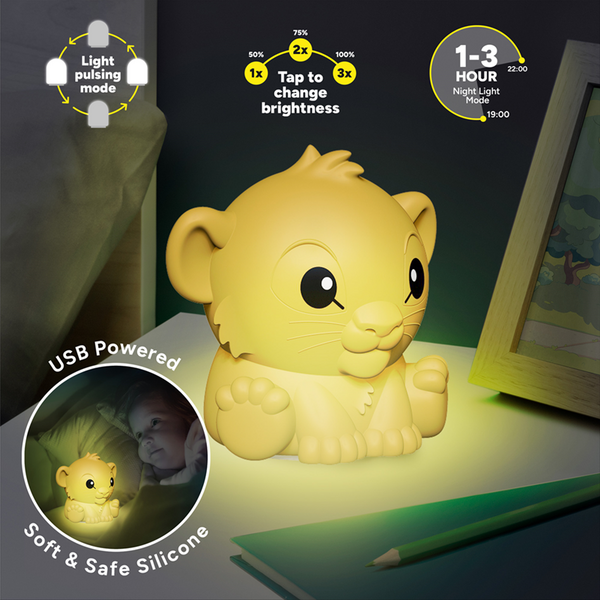 LION KING - Simba - &#039;SquishyGlo&#039; Silicone Light Rechargeable 15cm