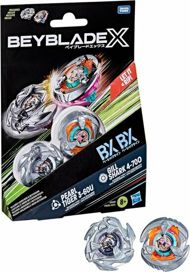 BEYBLADE X - Gill Shark 4-70O &amp; Pearl Tiger 3-60U Dual Pack
