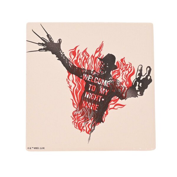 A NIGHTMARE ON ELM STREET - Freddy on Fire - Ceramic Square Coaster