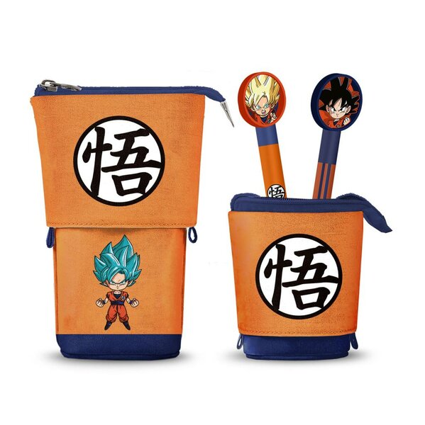 DRAGON BALL SUPER - Vertical &quot;Cute&quot; Pencil Case + 2 Gel Pen
