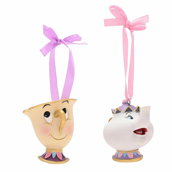 DISNEY - Chip &amp; Mrs Potts - Set of 2 Hanging Decoration