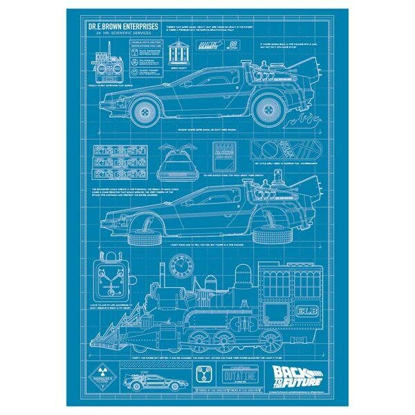 BACK TO THE FUTURE - Blueprint - Art Print Limited Edition