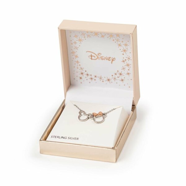MICKEY &amp; MINNIE - Necklace in Rose Gold &amp; Silver Brass Plated