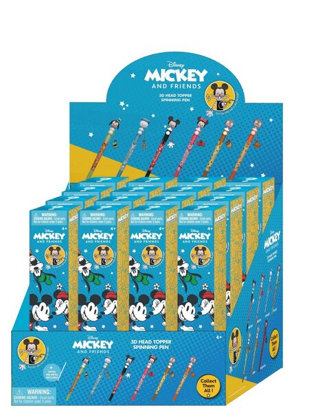 MICKEY AND FRIENDS -3D Head Topper Spinning Pen (Display of 16 pieces)