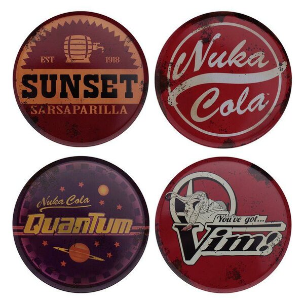 FALLOUT - 4 Embossed Metal Coasters