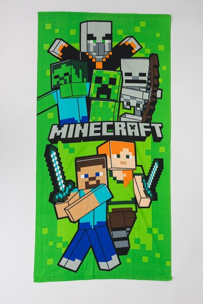 Minecraft groen strandlaken 70 x 140 cm