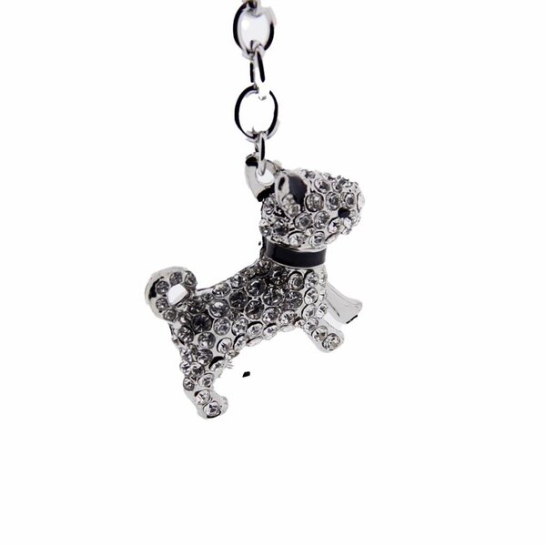 Sparkling Keyring met Austrian Crystals - Hond