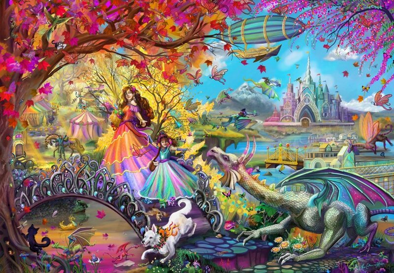 Bluebird Puzzle herfst kasteel festival - legpuzzel 1000 stukjes