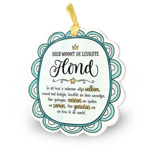 Kleurrijk Tegeltje - Hond