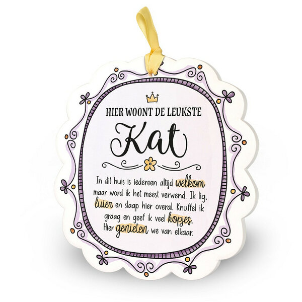 Kleurrijk Tegeltje - Kat 