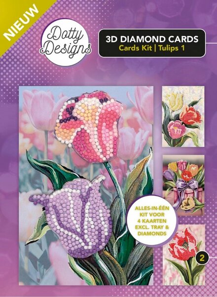 Diamond Painting Dotty Design Diamonds Cards Kit | Tulips