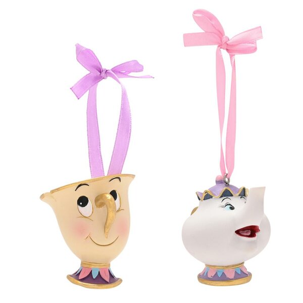 DISNEY - Chip &amp; Mrs Potts - Set of 2 Hanging Decoration
