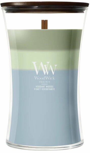 WoodWick Hourglass - Trilogy Verdant Woods - Large Geurkaars - 130 branduren