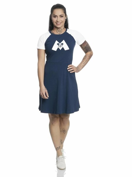 DISNEY - Mickey Mouse M College Dress Navy/White (S) DISNEY - Mickey Mouse M College Dress Navy/White (S)