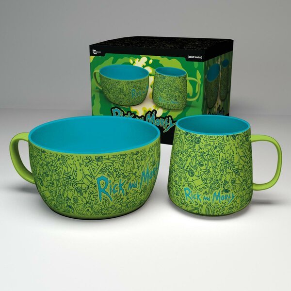 RICK &amp; MORTY - Pattern - Breakfast Set Bowl 850ml &amp; mug 380ml RICK &amp; MORTY - Pattern - Breakfast Set Bowl 850ml &amp; mug 380ml