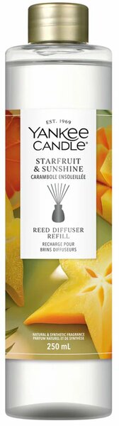 Yankee Candle - Starfruit &amp; Sunshine Navulling voor Geurstokjes 250 ml - 4 maanden extra geur