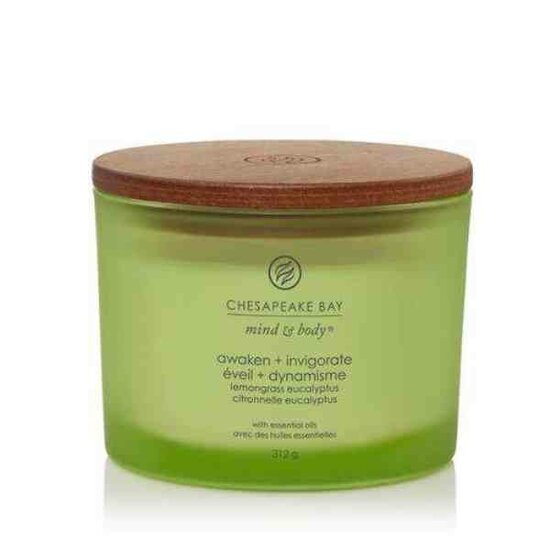 Chesapeake Bay Candle Awaken &amp; Invigorate Lemongrass Eucalyptus 3-Wick Candle