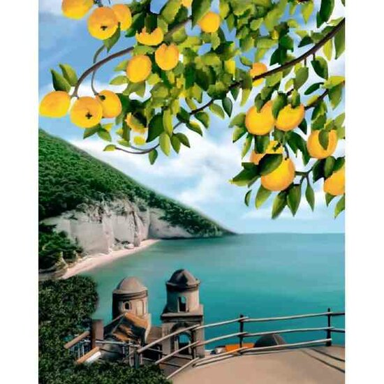 Diamond painting op kader &quot;Sorrento lemons&quot; 40x50 cm