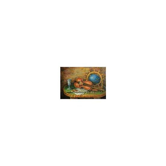 Diamond painting kit Violin and the Globe 50 x35 vierkante steentjes