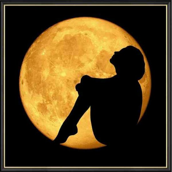 Diamond Painting Moon silhouette 40x40 cm vierkante steentjes
