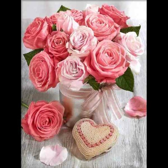 Diamond Painting Bouquet notes of love 30  x40 cm Viekrante steentjes