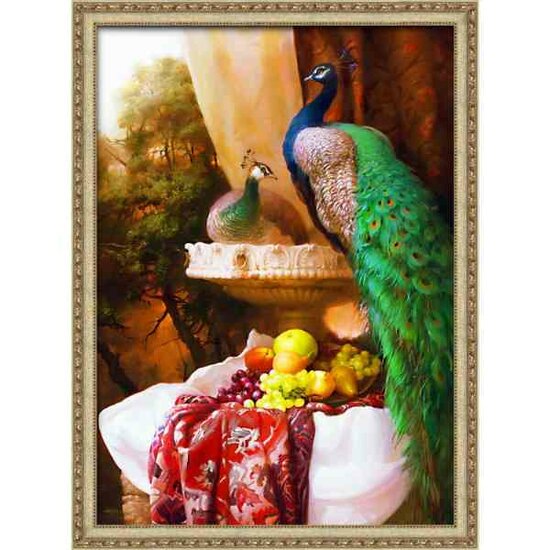 Diamond Painting Peacocks 50 x 70 cm vierkante steentjes