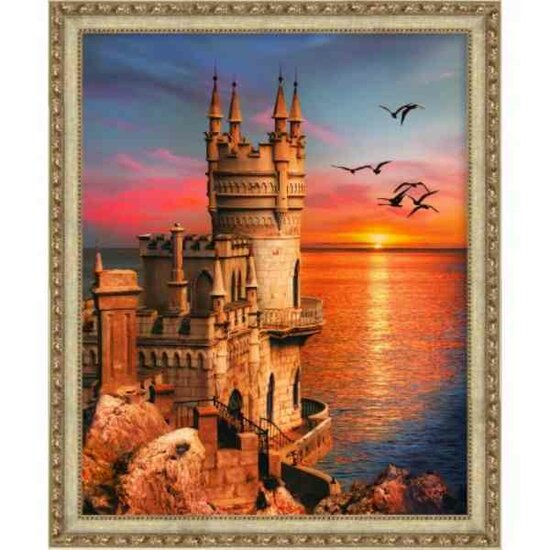 Diamond Painting  Swallow&#039;s Nest 40 x 50 cm vierkante steentjes