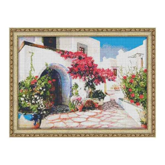 Daimond Painting kit Greek Street 70 x 50 cm vierkante steentjes