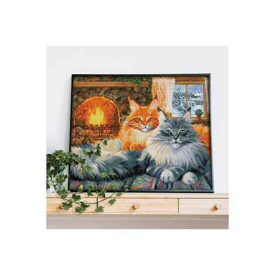 Daimond Painting kit 2 Cats 50 x 40 cm vierkante steentjes