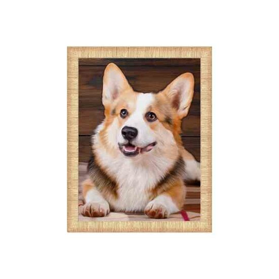 Diamond Painting Kit Corgi  30x 40 cm vierkante steentjes