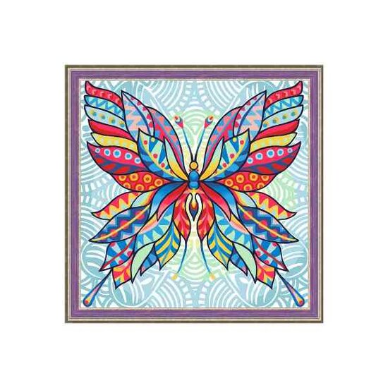 Daimond Painting kit   Butterfly 30 x 30 cm vierkante steentjes