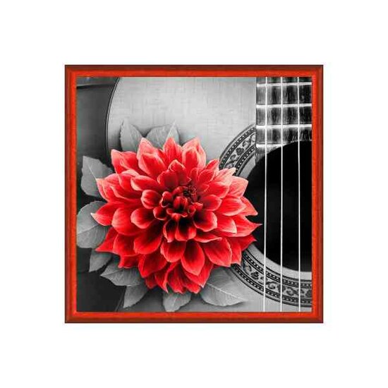 Diamond Painting Flower and Guitar 25x25 cm
