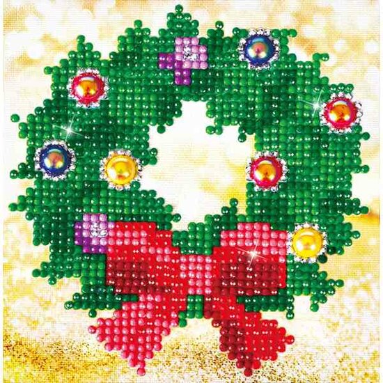 Diamond Painting DD2.037 DIAMOND DOTZ&reg; - 13.54x13.54cm - Christmas Wreath