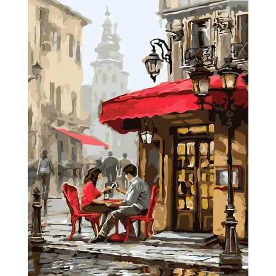 Diamond Painting Rendezvous  40 x 50 ronde steentjes op kader