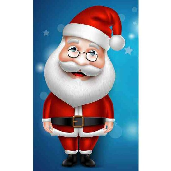 Santa CLaus  20 x 30  cm  ronde steentjes met kader