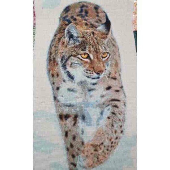 Diamond Painting Sneeuw lynx &quot;Blauw&quot;, vierkante stenen, ca. 70 x40 cm, 110 kleuren