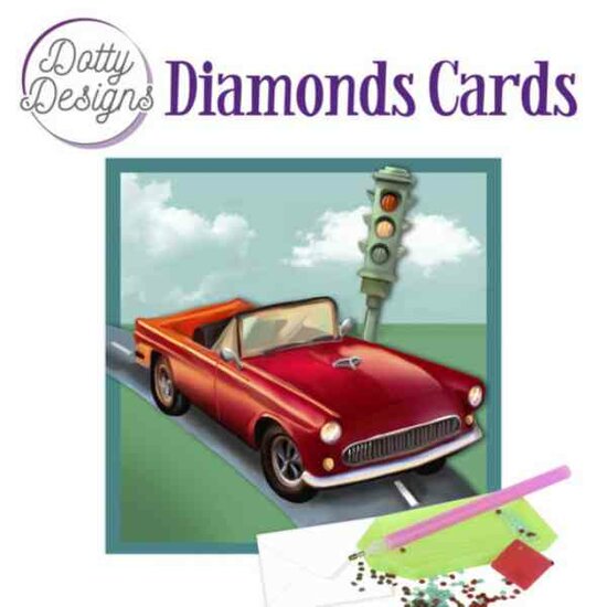Diamond Painting Dotty Designs Diamonds Cards -Vintage Red Car