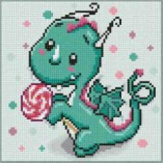 Diamond  Painting Dragon with Candy 20x20 vierkante steentjes